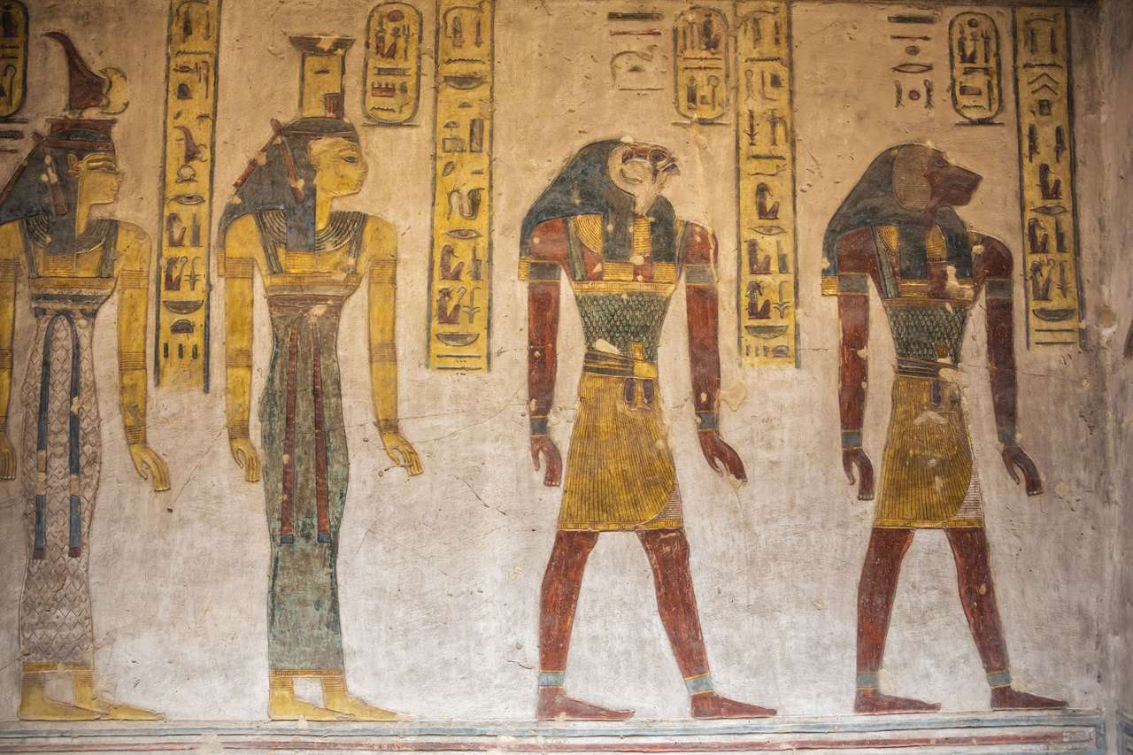 Murales en la tumba de Ramses. rompecabezas en línea