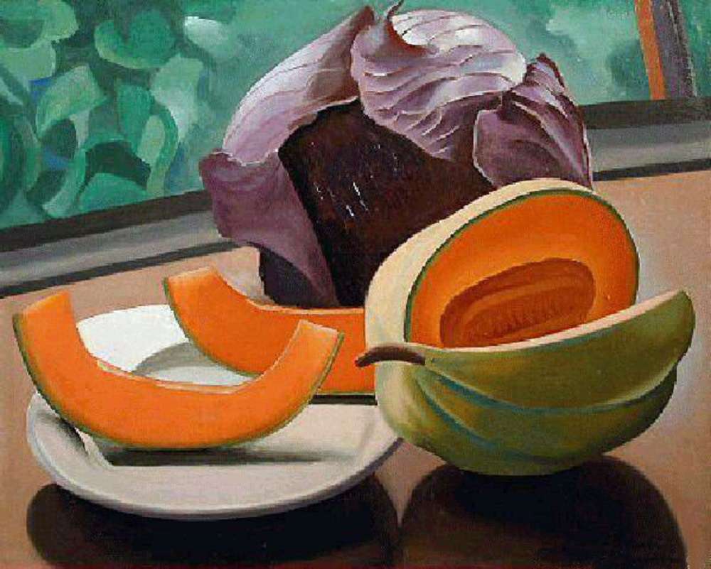 "Melon és vörös káposzta" Auguste Herbin (1882-1960) kirakós online