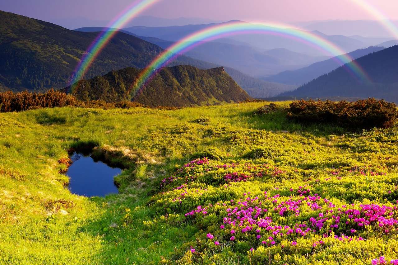 Rainbow in de bergen legpuzzel online
