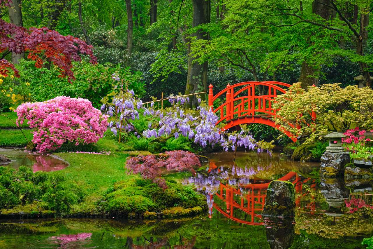 Japansk trädgård i Haag pussel på nätet