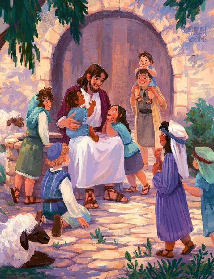 Isus și copii jigsaw puzzle online