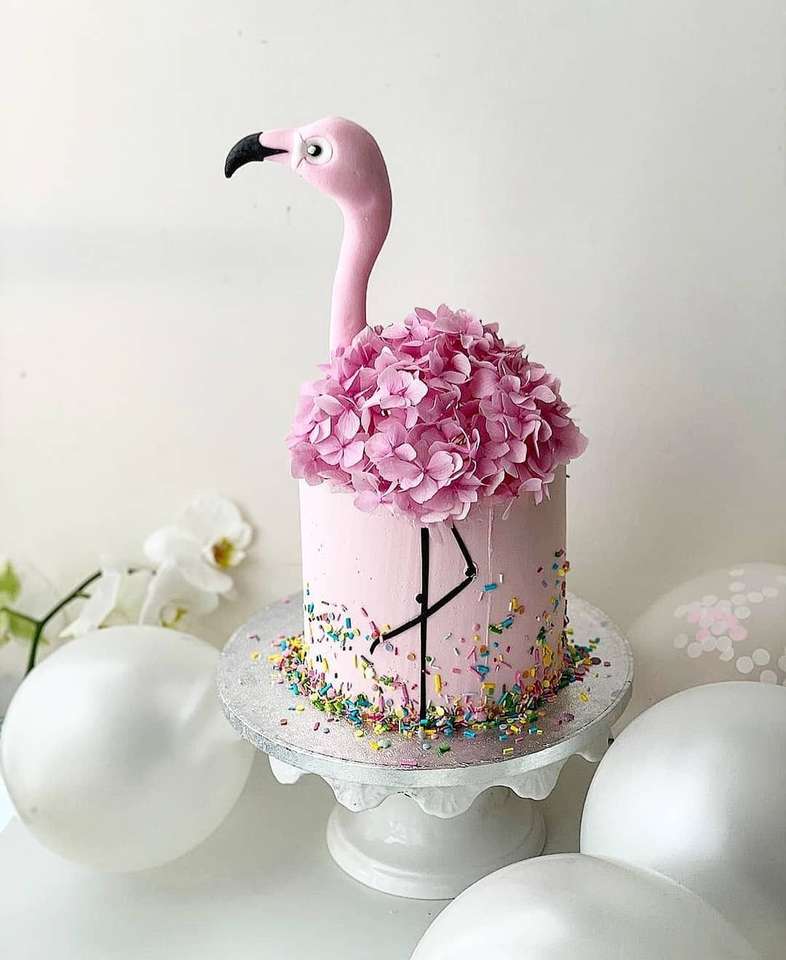 Торт- фламинго пазл онлайн