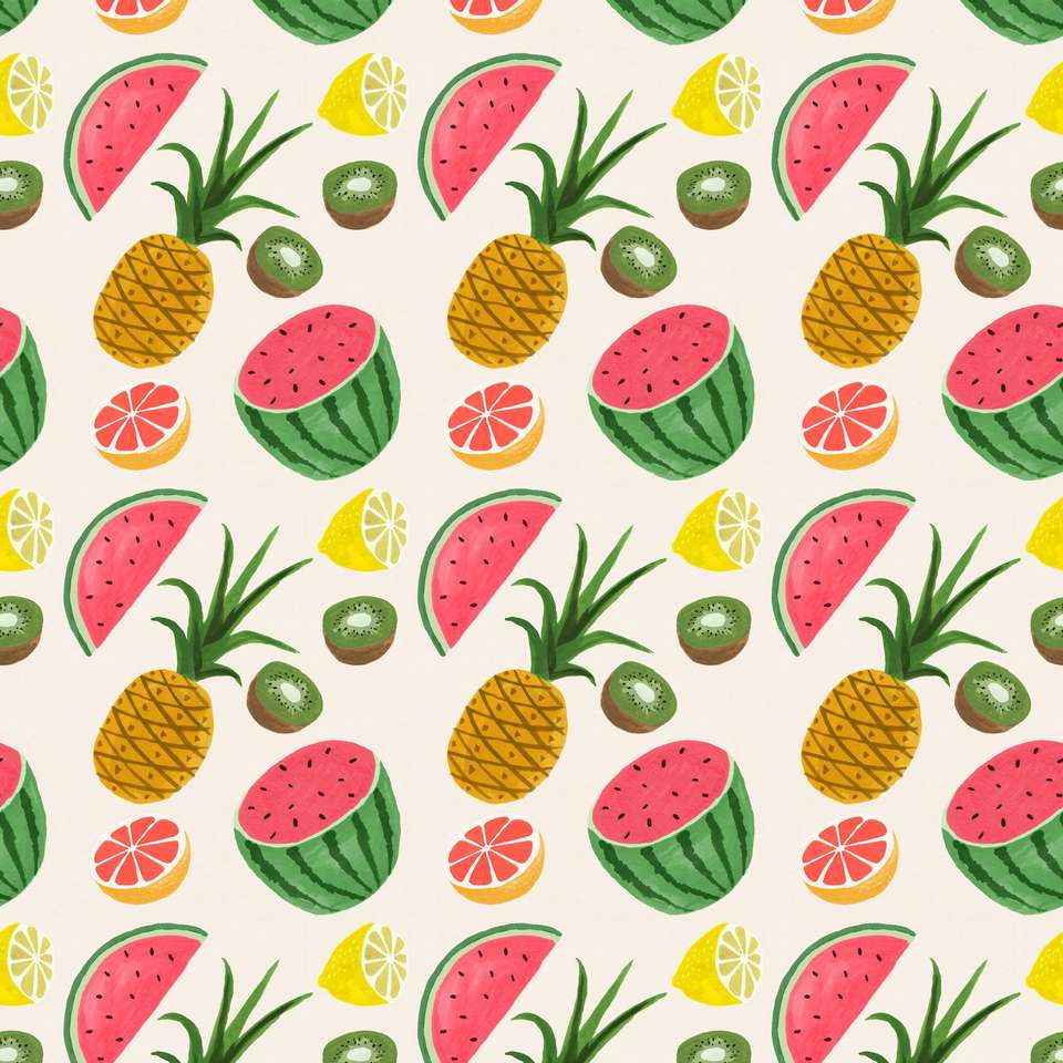 Avoccas, watermeloenen, citroenen, ananassen online puzzel