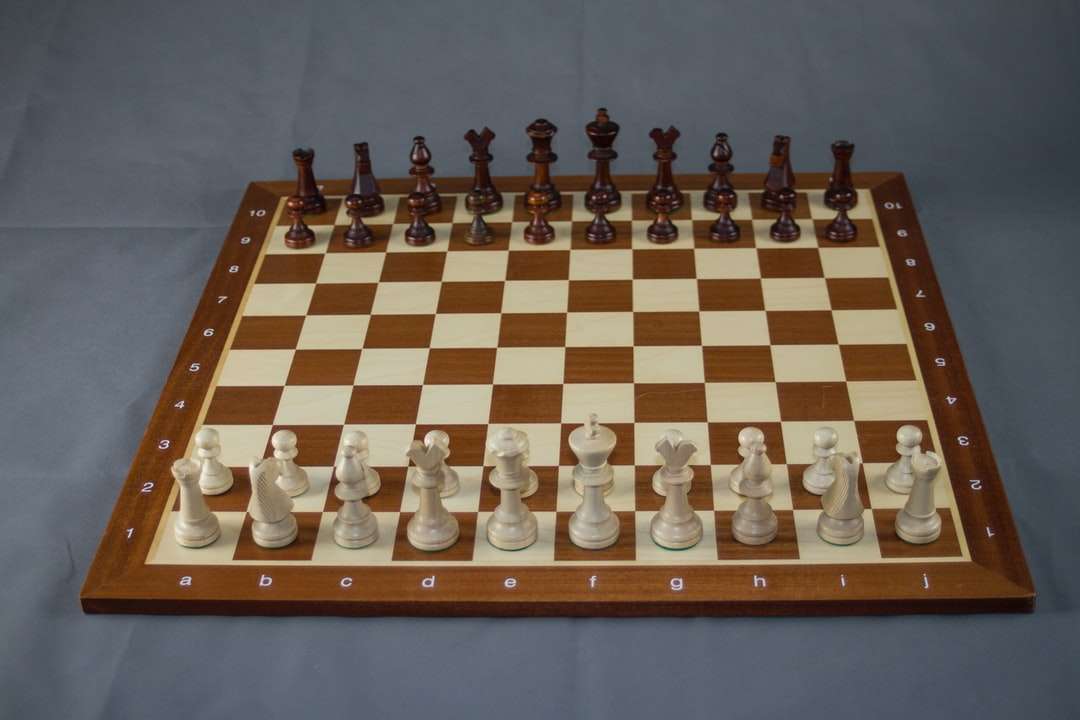 Schaakstukken op schaakbord legpuzzel online
