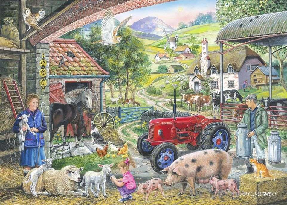 Farma na venkově se zvířaty online puzzle