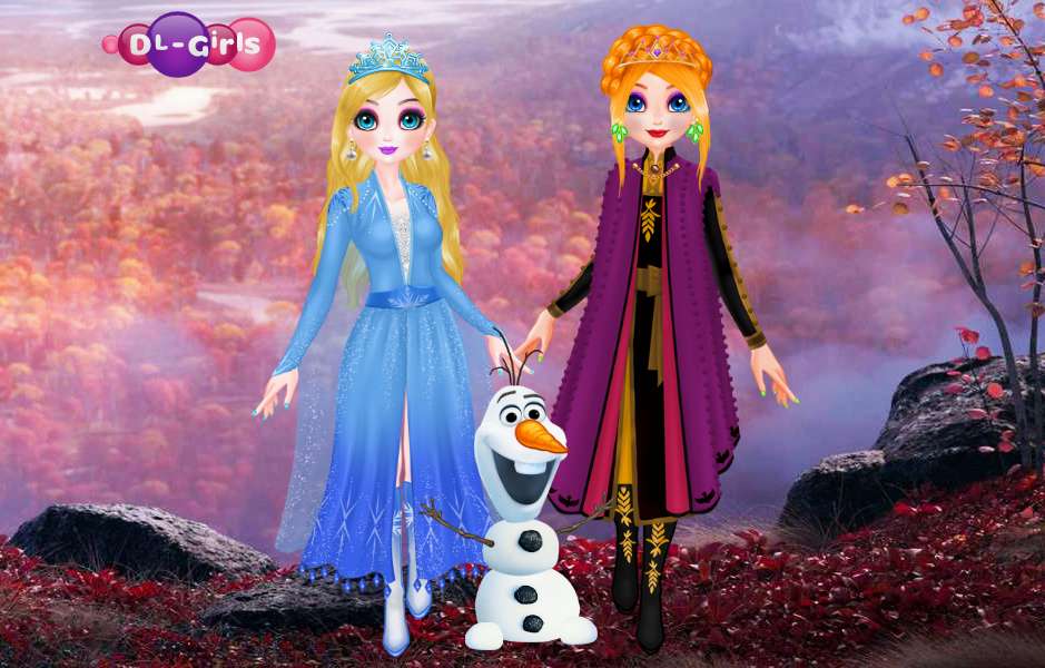 Anna och Elsa de frusna pussel på nätet