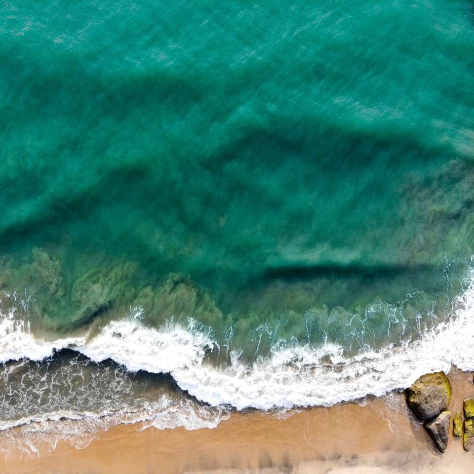 Vue aérienne de la plage pendant la journée puzzle en ligne