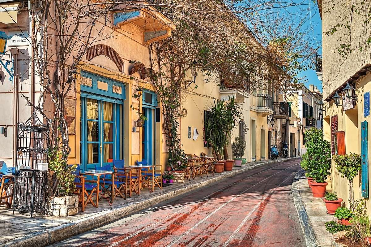 Straße in Athen. Puzzle