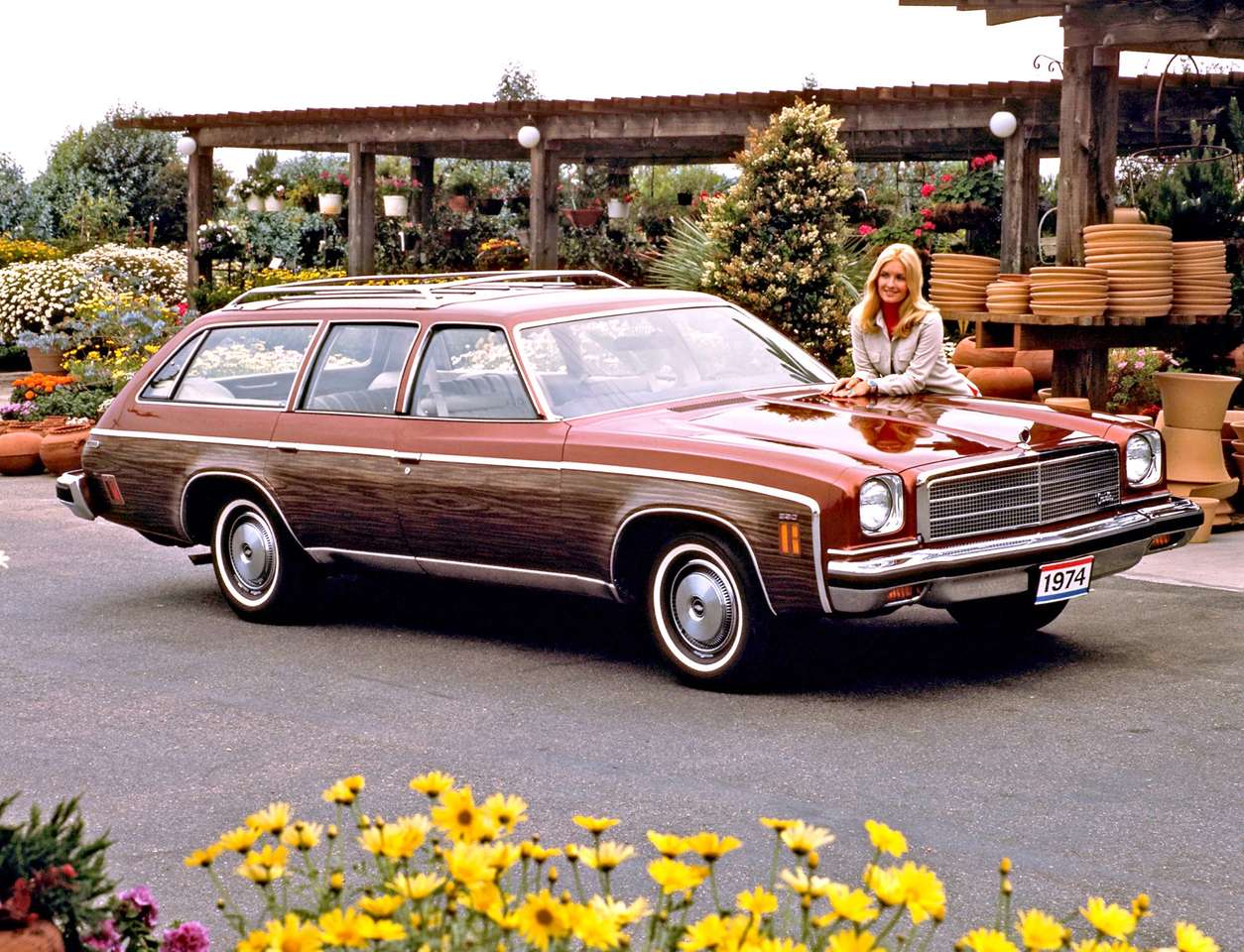 Chevrolet Chevelle Malibu Classic Estate Wago 1974 року випуску пазл онлайн