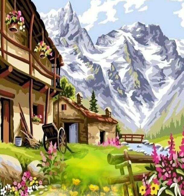 Cabană în munți înalți puzzle online