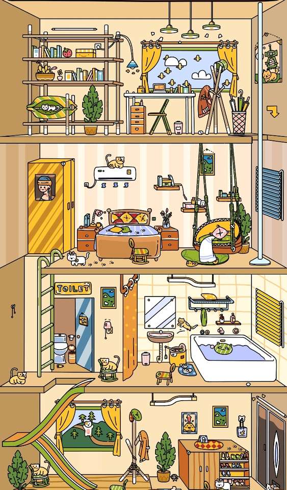 Casa de macskák. online puzzle