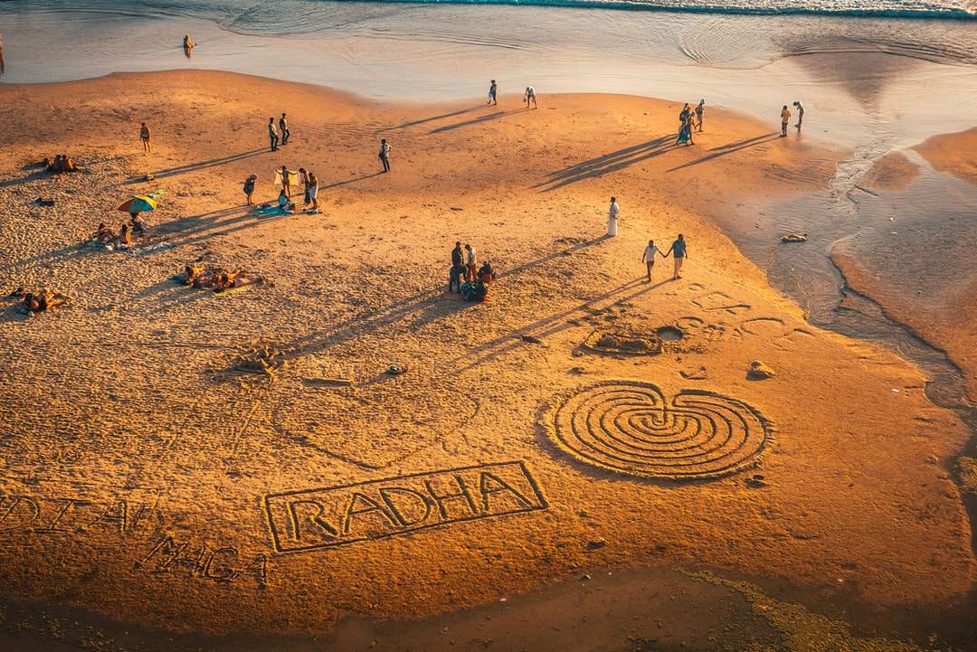 La gente che cammina sulla spiaggia durante il giorno puzzle online