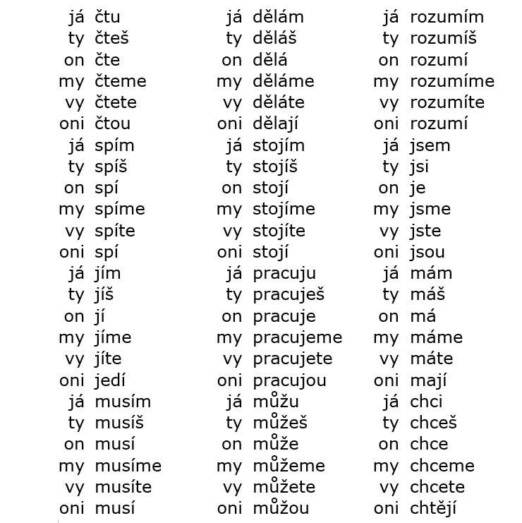 Verbes tchèques 1 puzzle en ligne