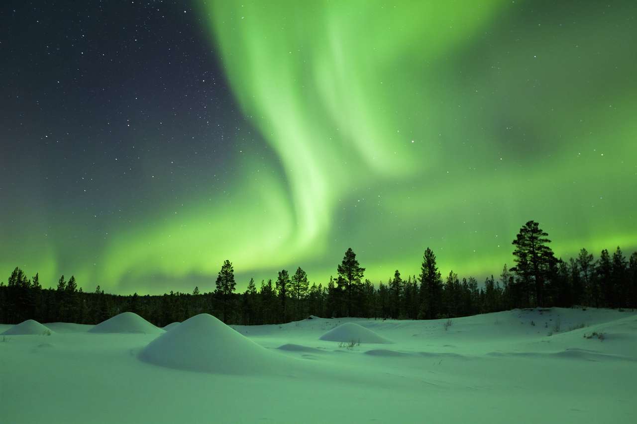 Βόρεια φώτα στη Φινλανδία παζλ online