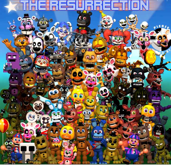 FNAF AR all skins and characters - online puzzle