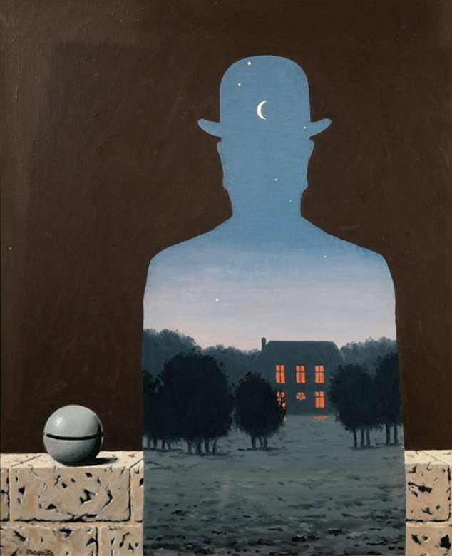 Man en Nacht - Magritte online puzzel