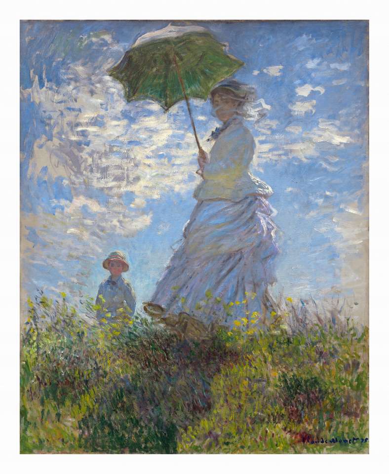 Caminhar. Uma mulher com um guarda-chuva puzzle online