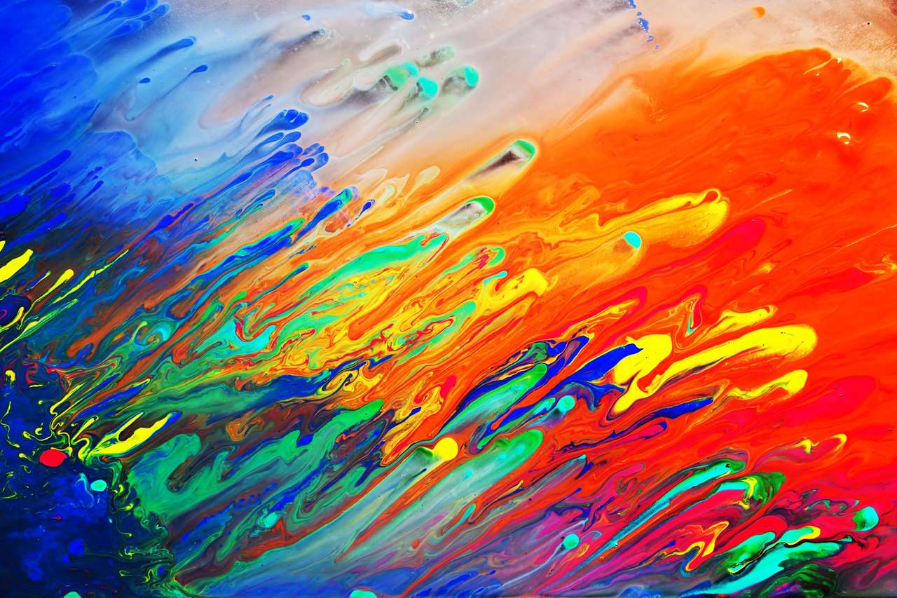 pintura acrílica abstracta rompecabezas en línea