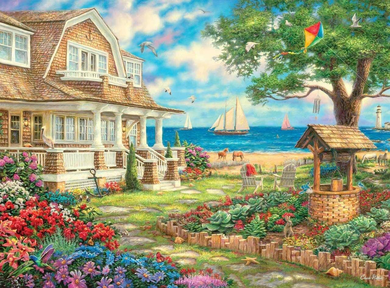 Cottage del giardino del mare puzzle online