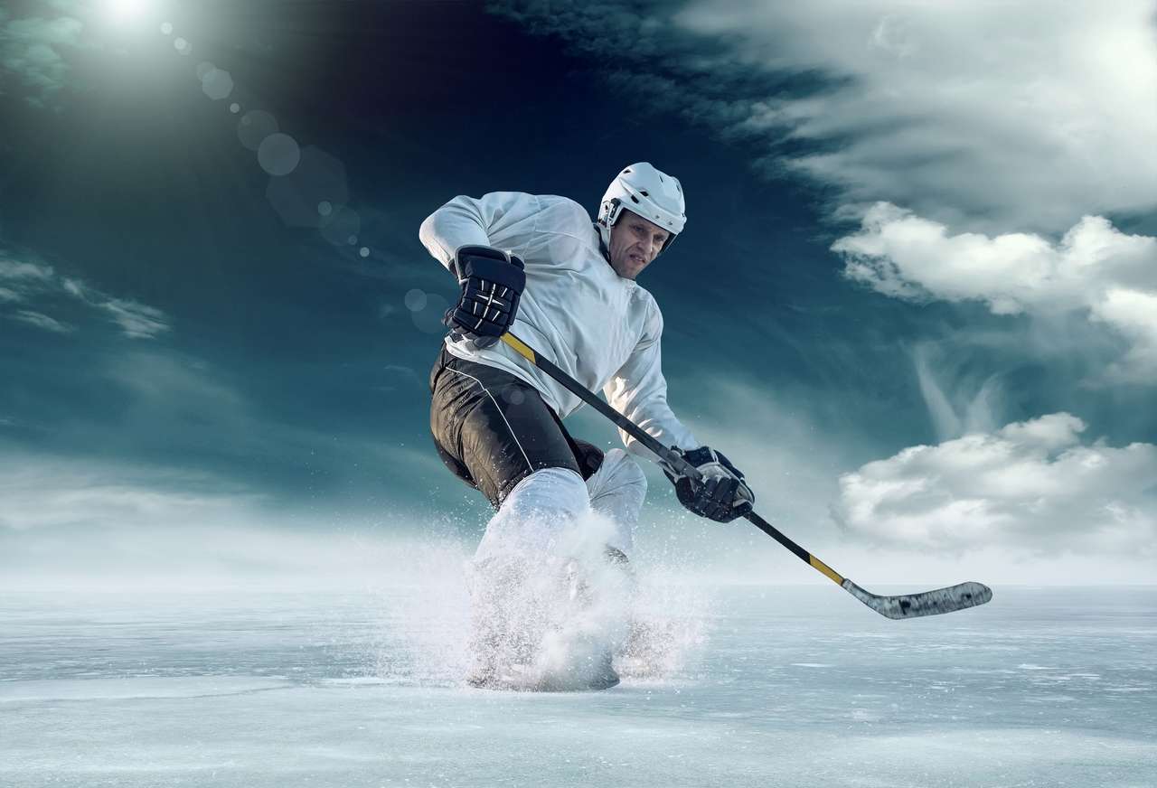 Joueur de hockey sur glace en plein air puzzle en ligne