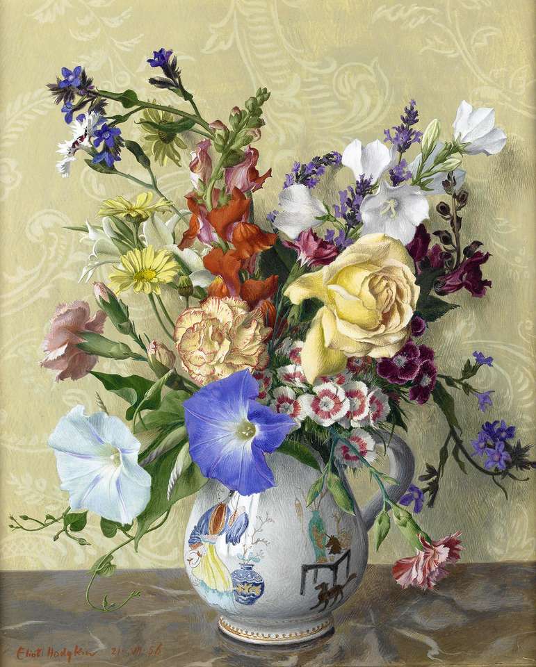 Vase und Blumen von Eliott Hodgkin Puzzlespiel online