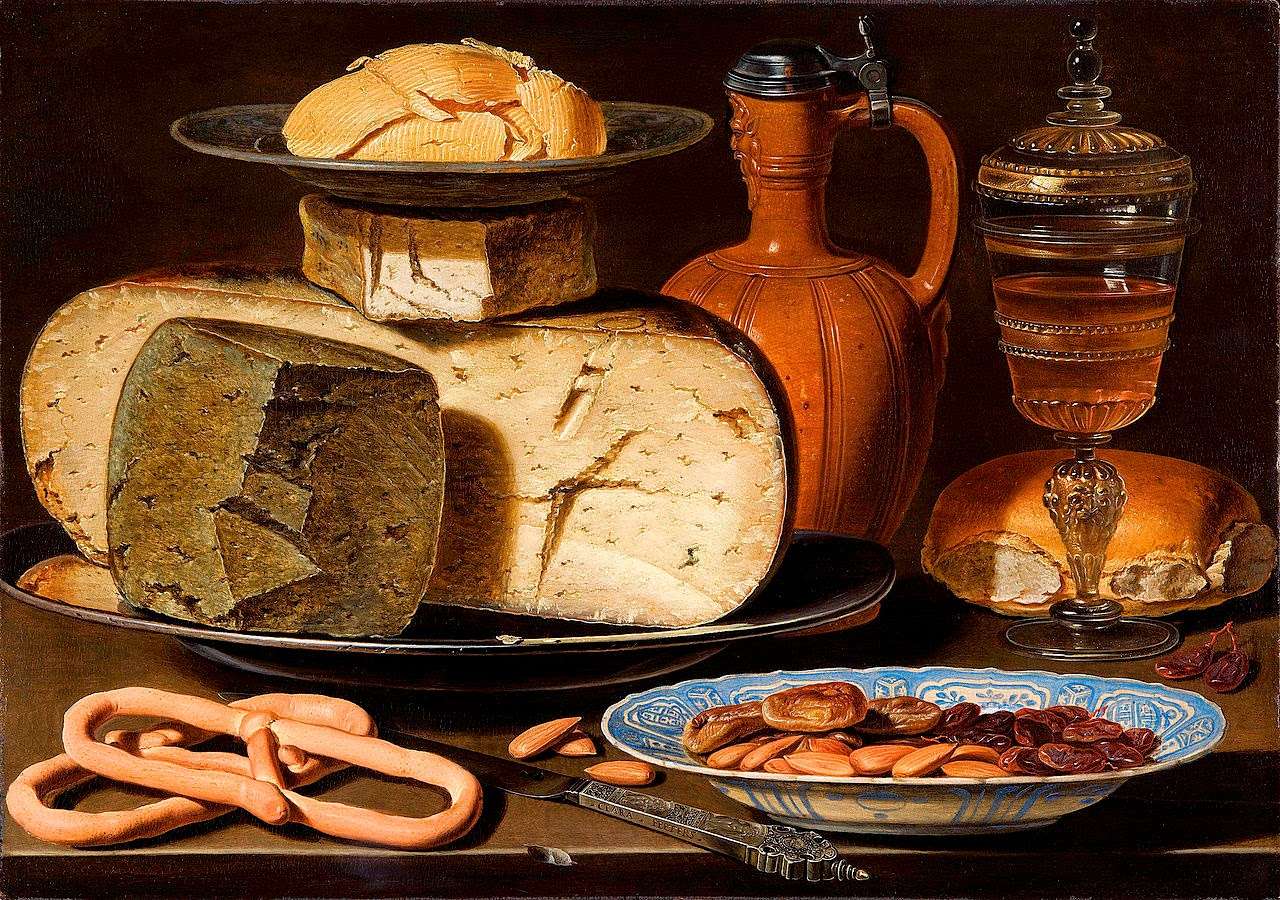 "Still Life with Cheeses" Clara Peeters puzzle en ligne
