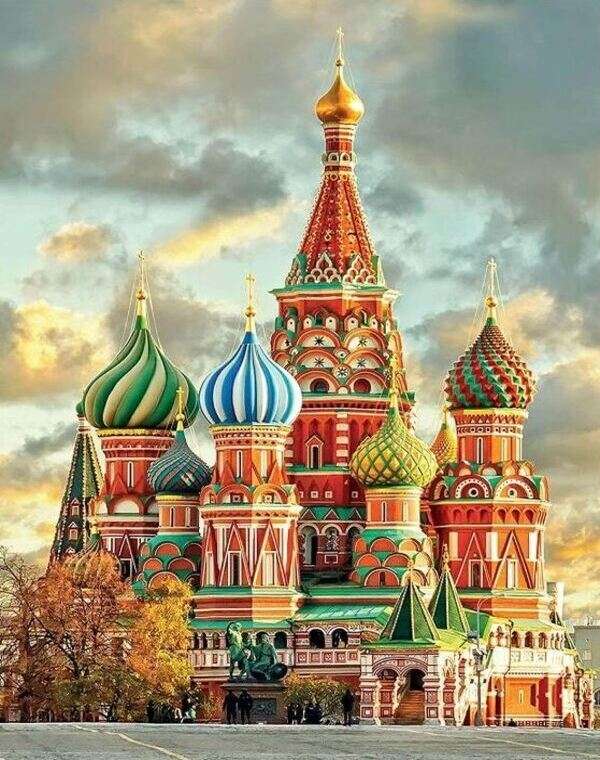St. Basilekathedrale in Moskau (Gravur) Online-Puzzle