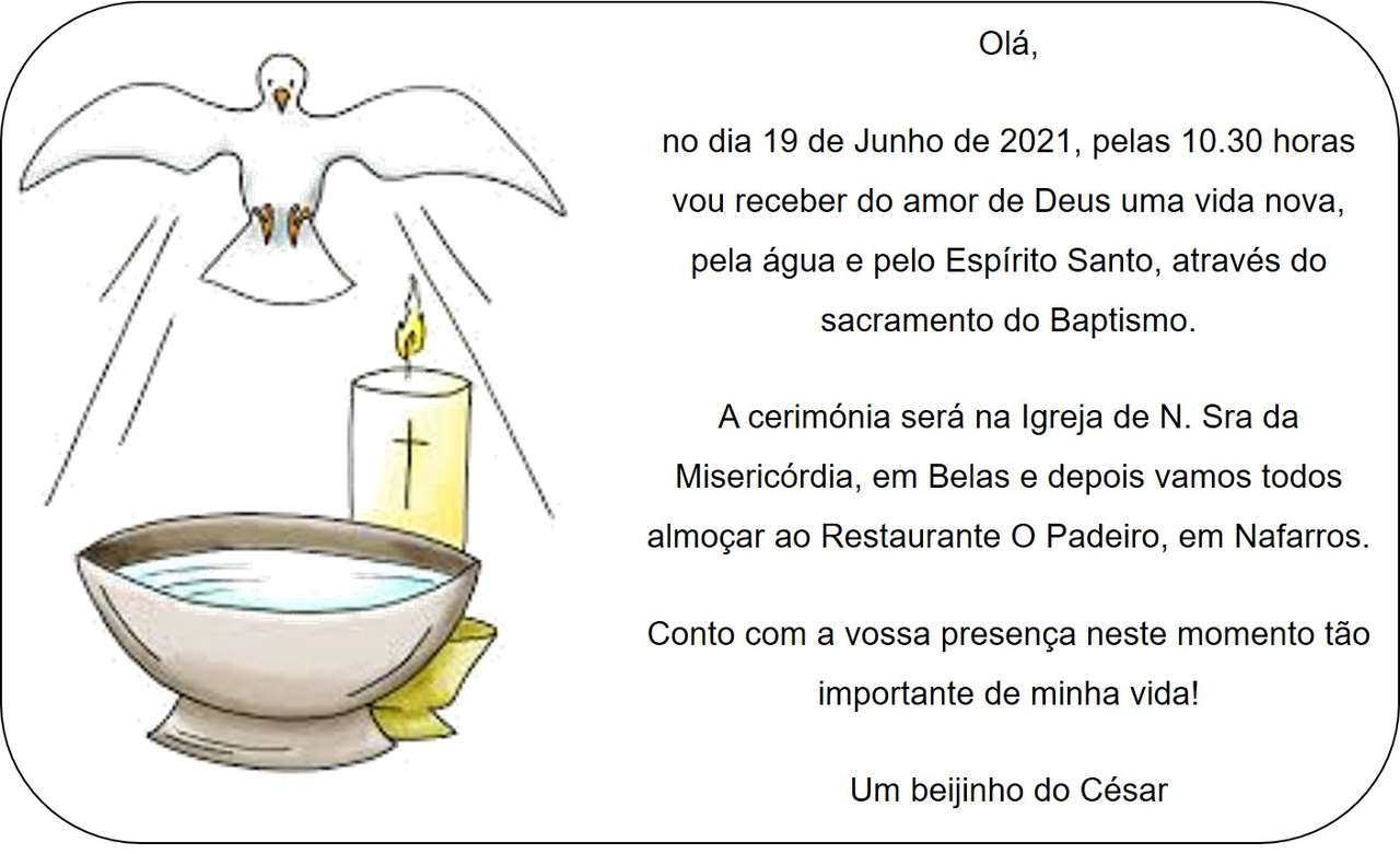invitación de bautizo rompecabezas en línea