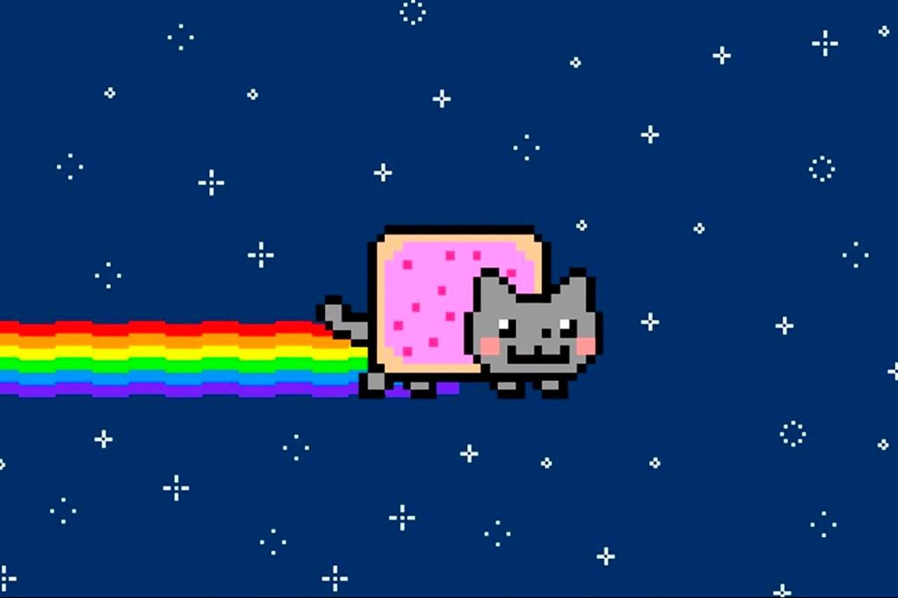 Nyan Cat Miau. Pussel online