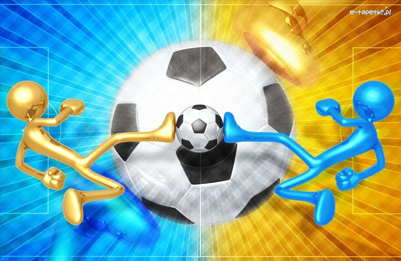 Графика - футболисты с мячом пазл онлайн