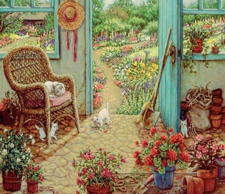 Peaceful view on the garden online puzzle