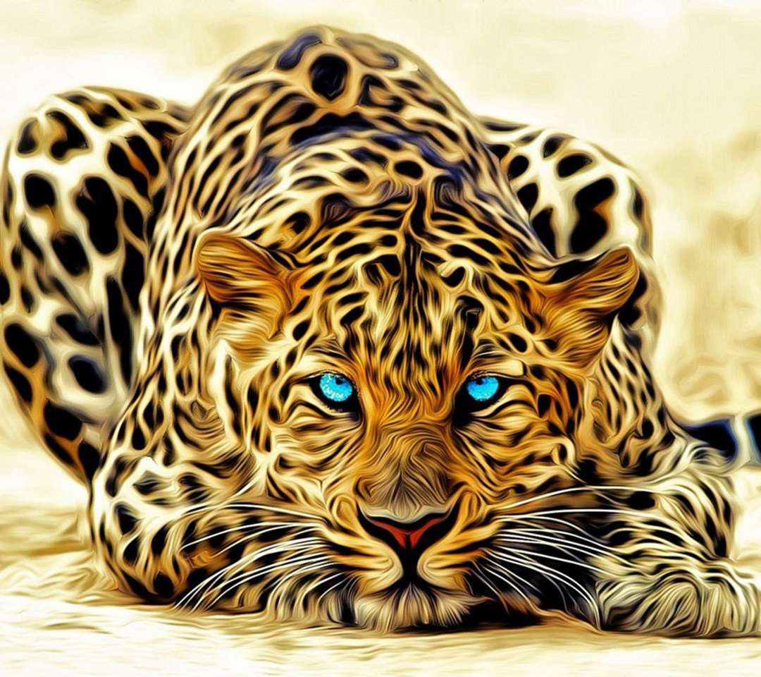 Цифровой леопард онлайн-пазл