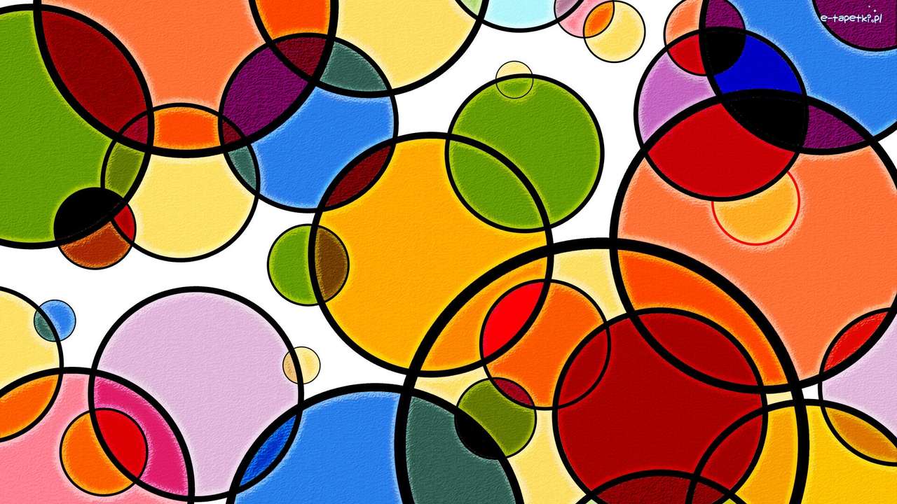 Компьютерная графика - цветные кружки, текстура онлайн-пазл