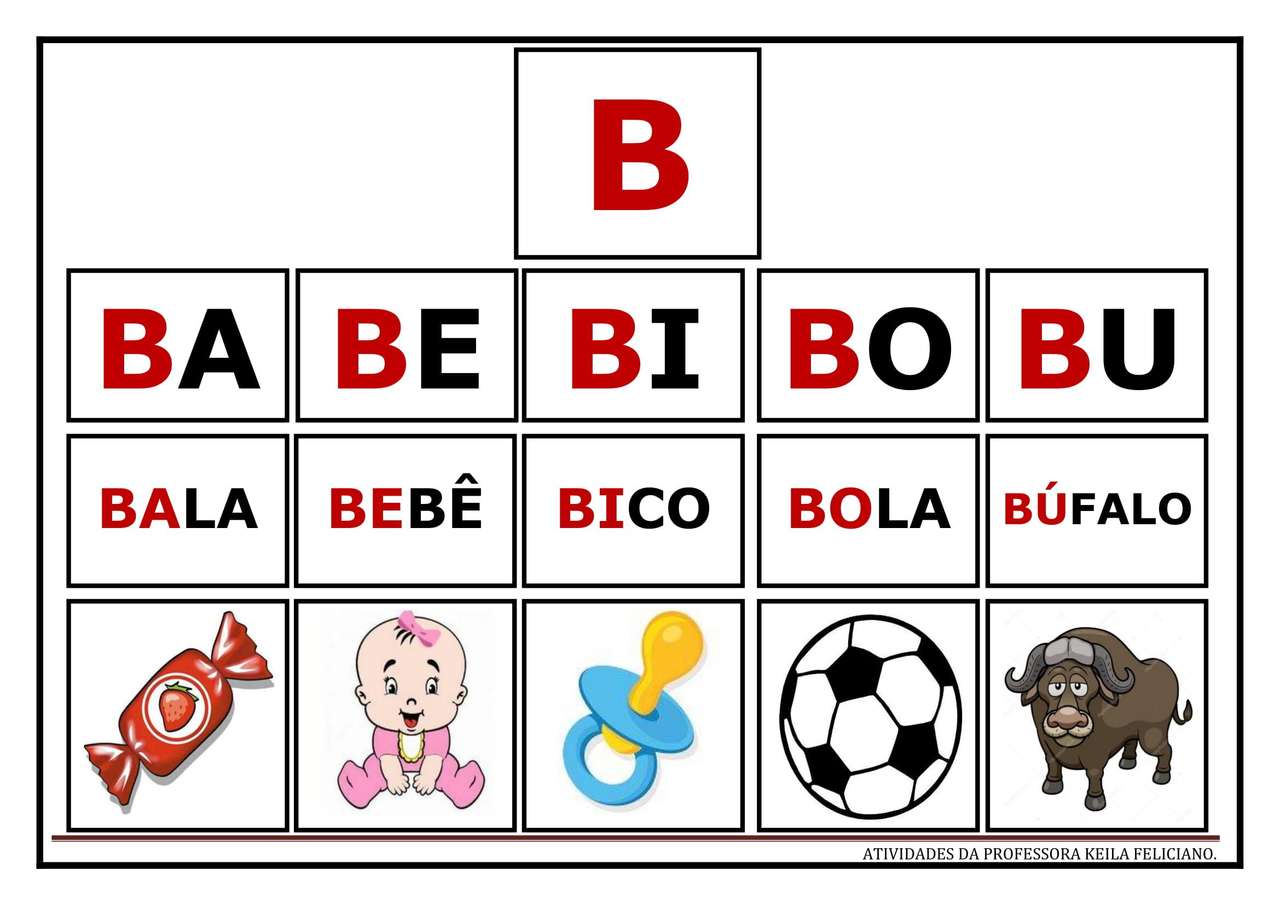 Silabário B puzzle online