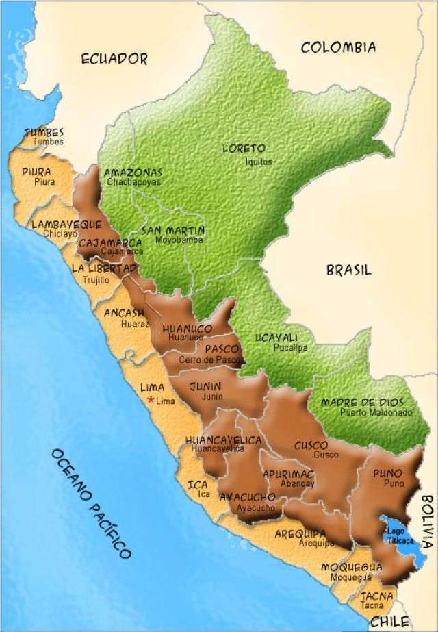 Региони на Перу. онлайн пъзел