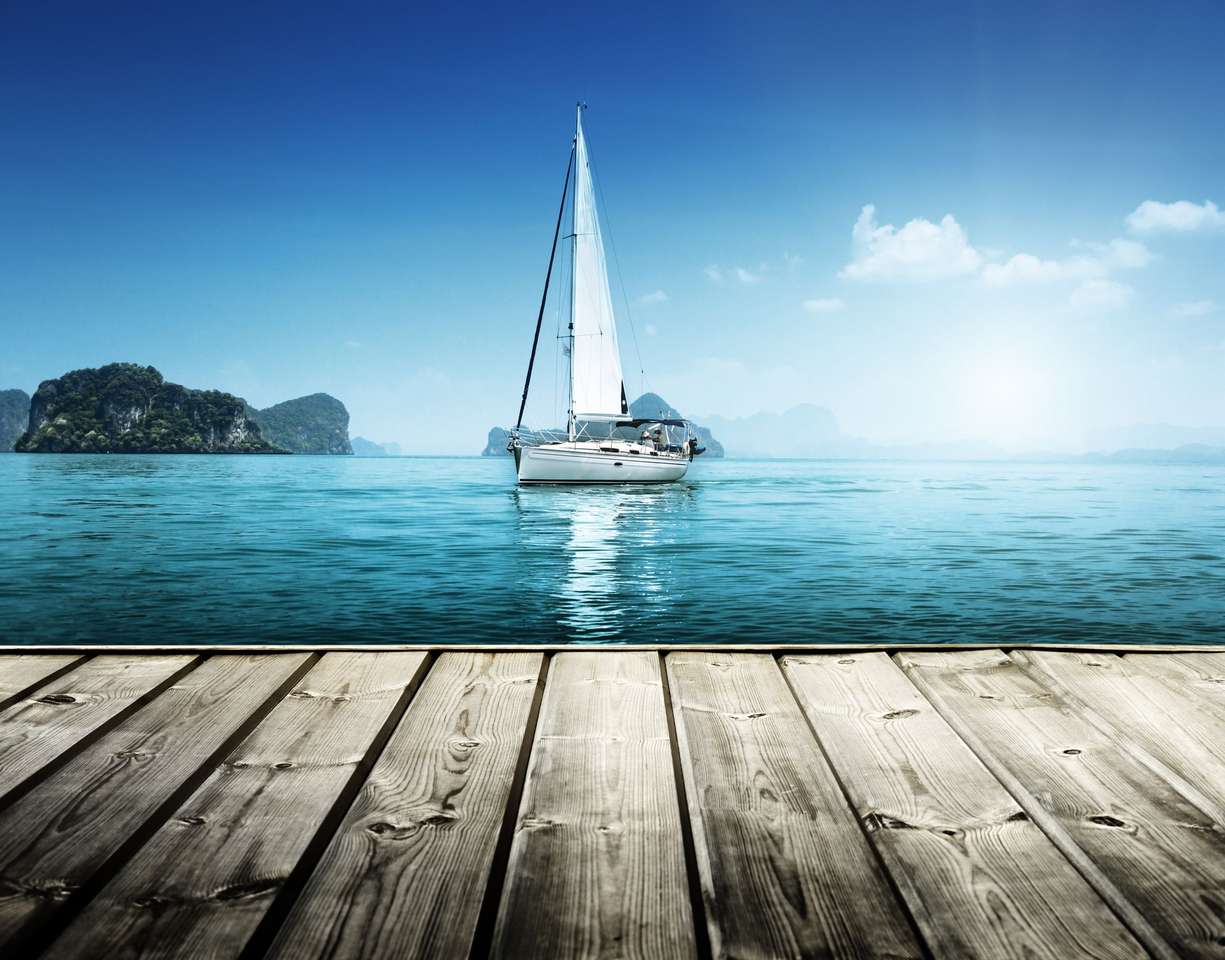 Yacht e piattaforma di legno puzzle online
