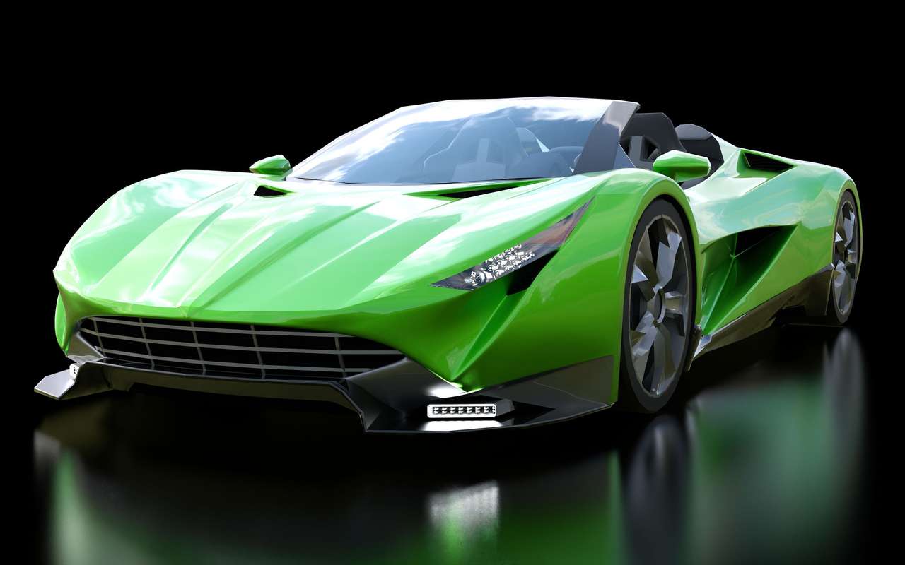 Green Sports Cabrio. puzzle online