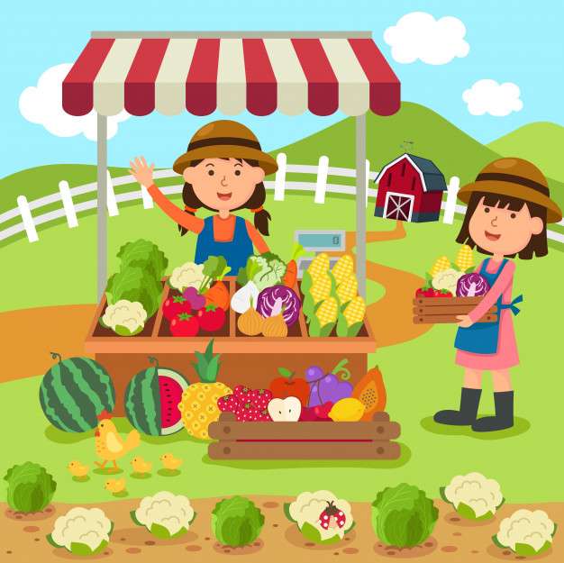 Family market and economy online puzzle