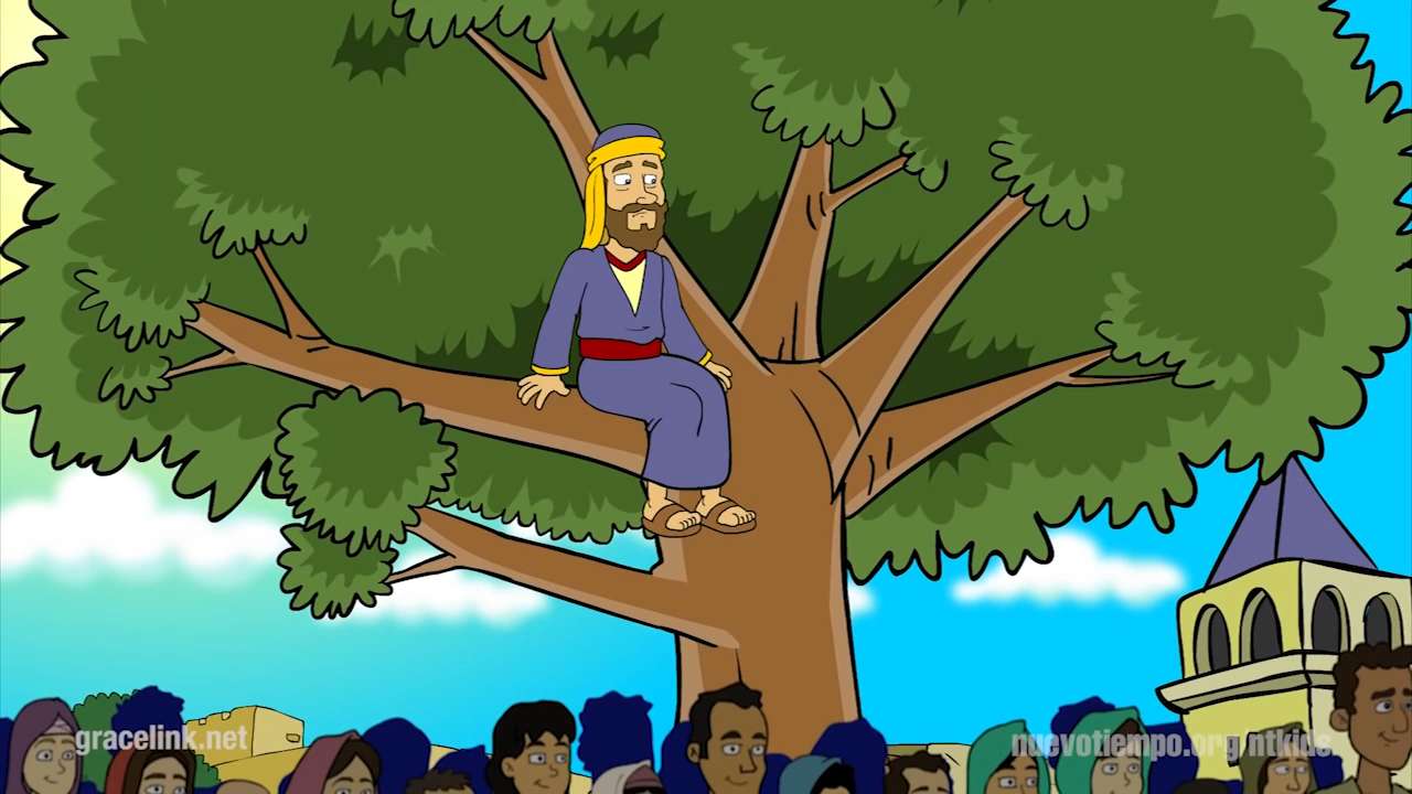 Zacchaeus im Baum Online-Puzzle