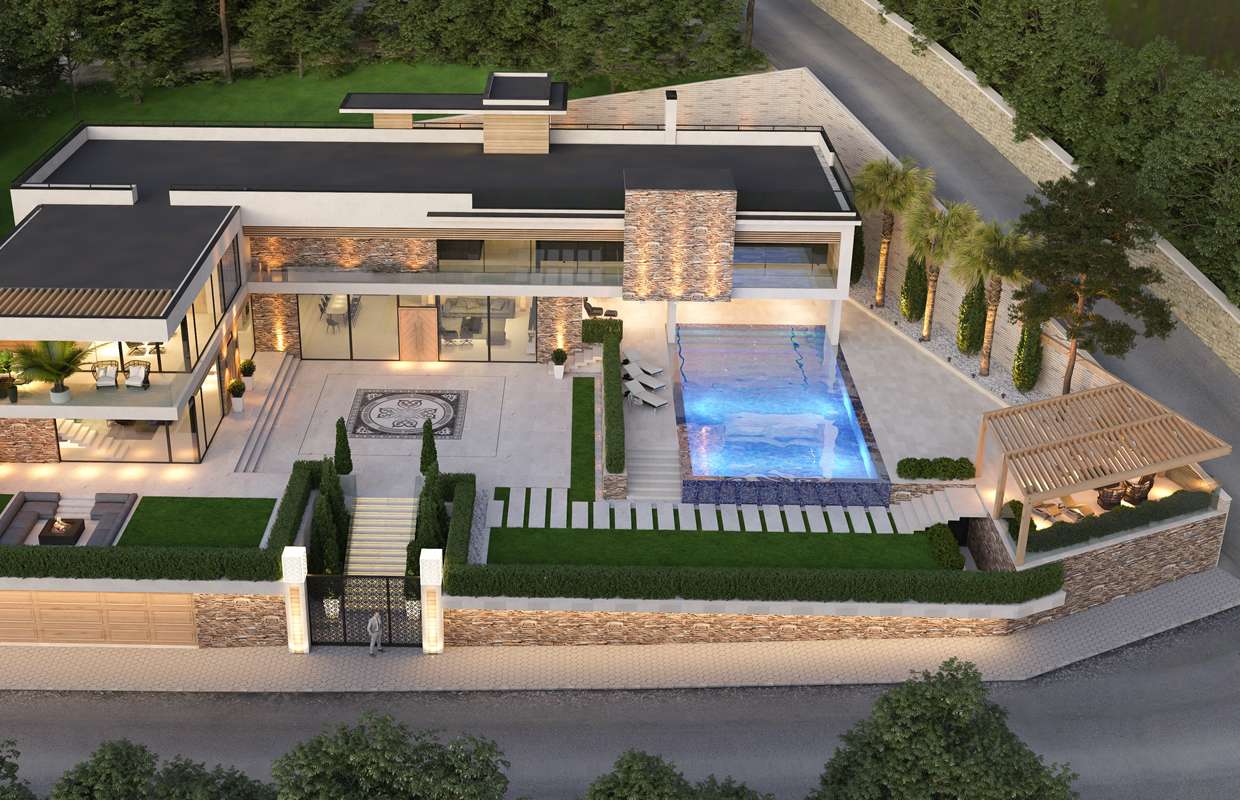 Villa met een zwembad legpuzzel online