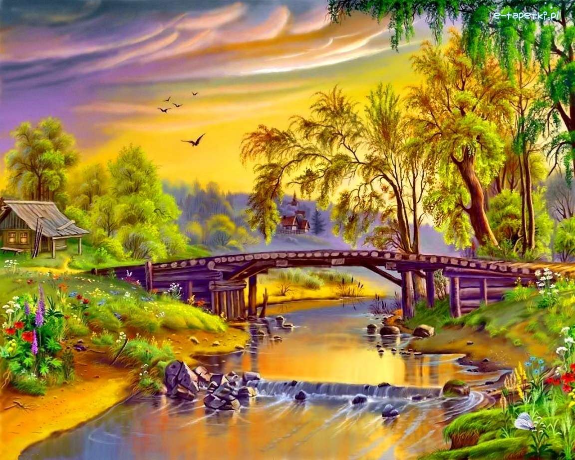 Řeka s mostem online puzzle