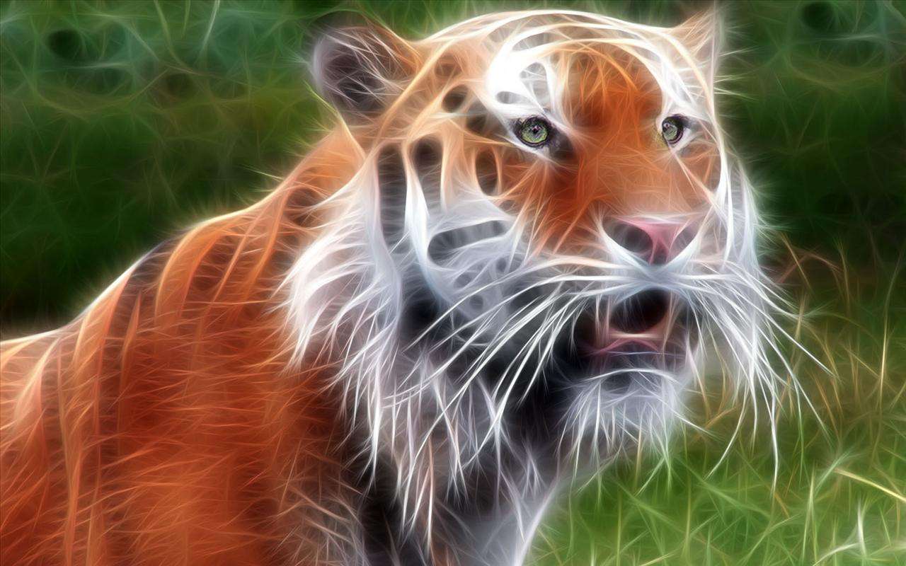 Tiger på ängen pussel på nätet