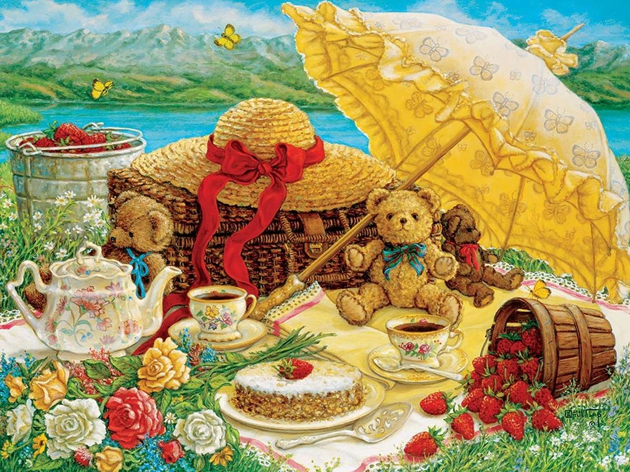 A Beary Nice Picnic jigsaw puzzle online