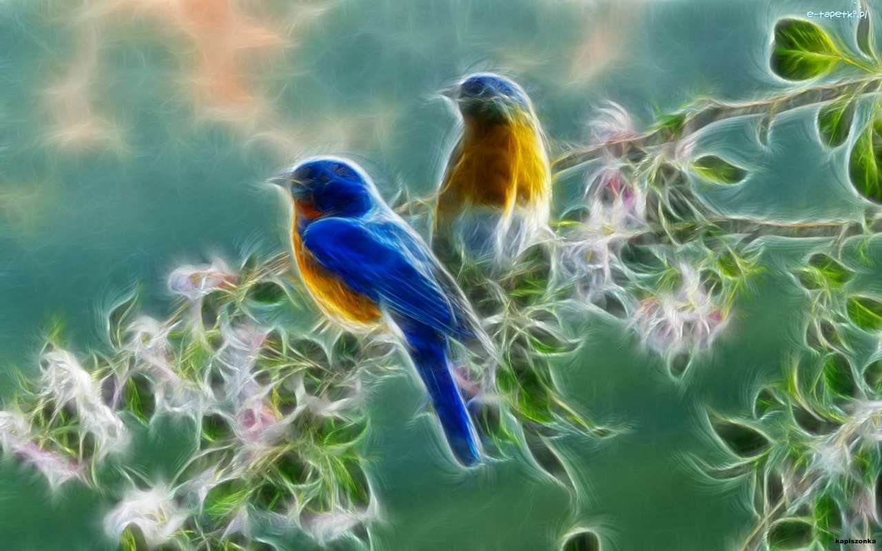 Färgglada fåglar Pussel online