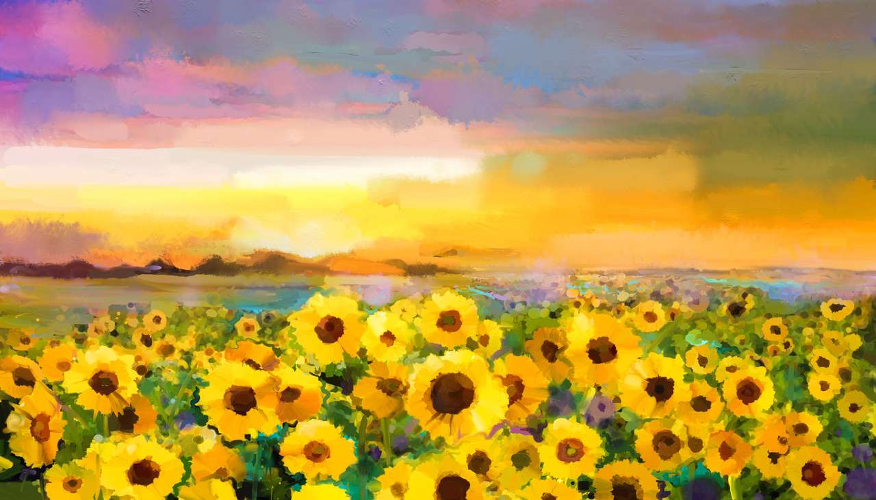 Golden Sunflower in fields online puzzle