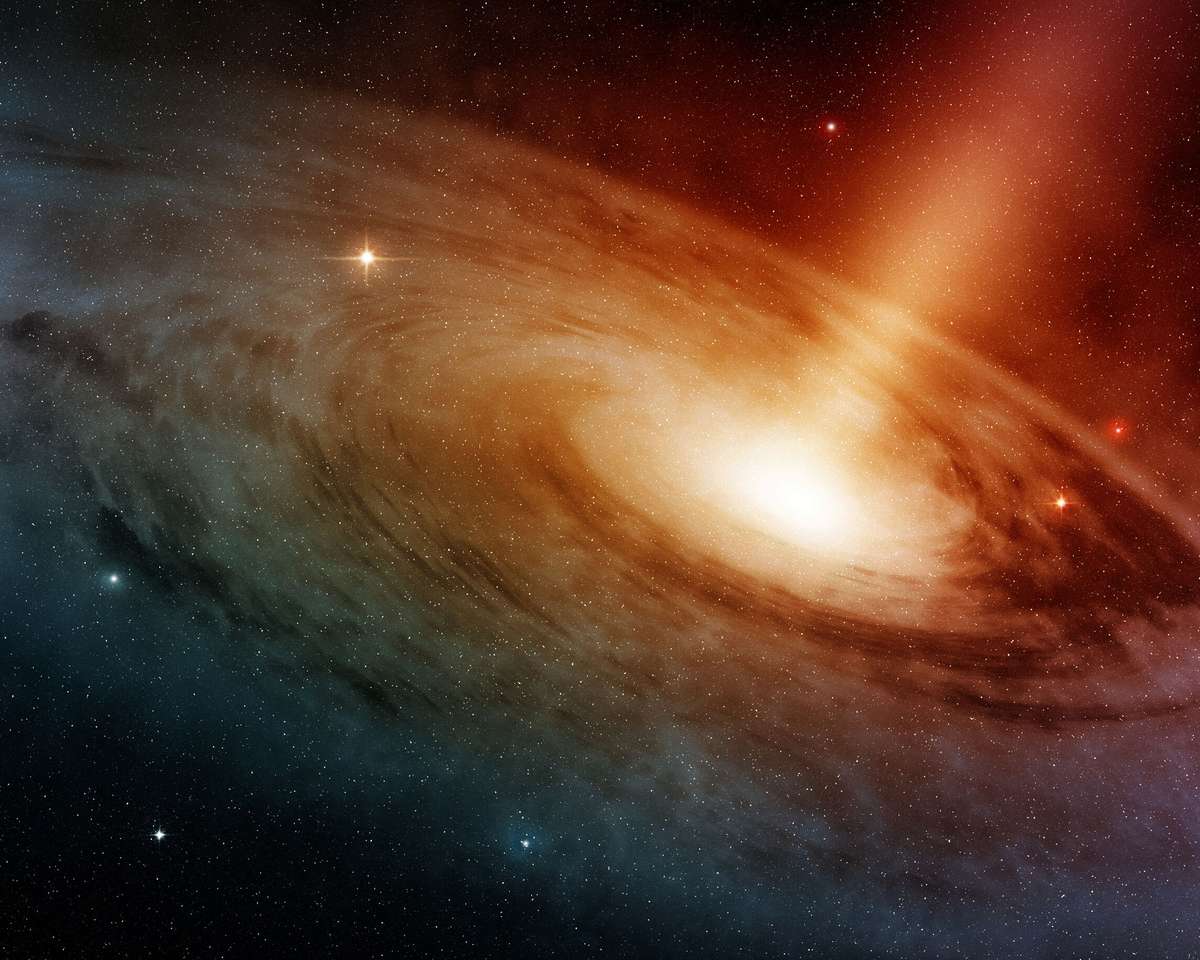 Sistema de galáxia espiral. puzzle online