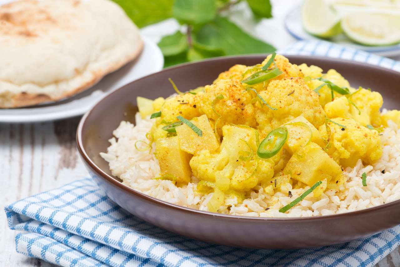 Vegetabilisk curry med blomkål pussel på nätet