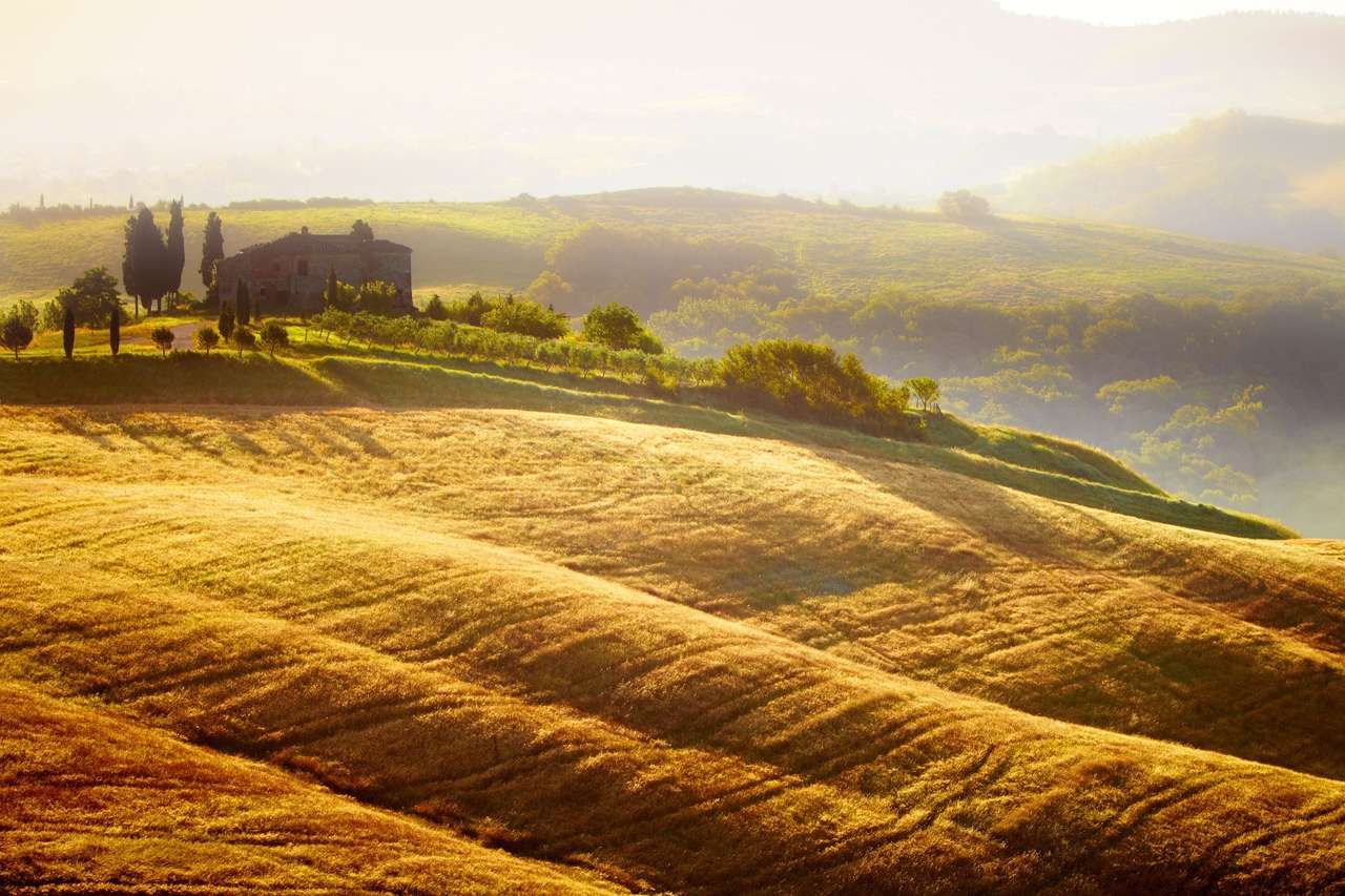 Landskap i Toscana, Italien pussel på nätet