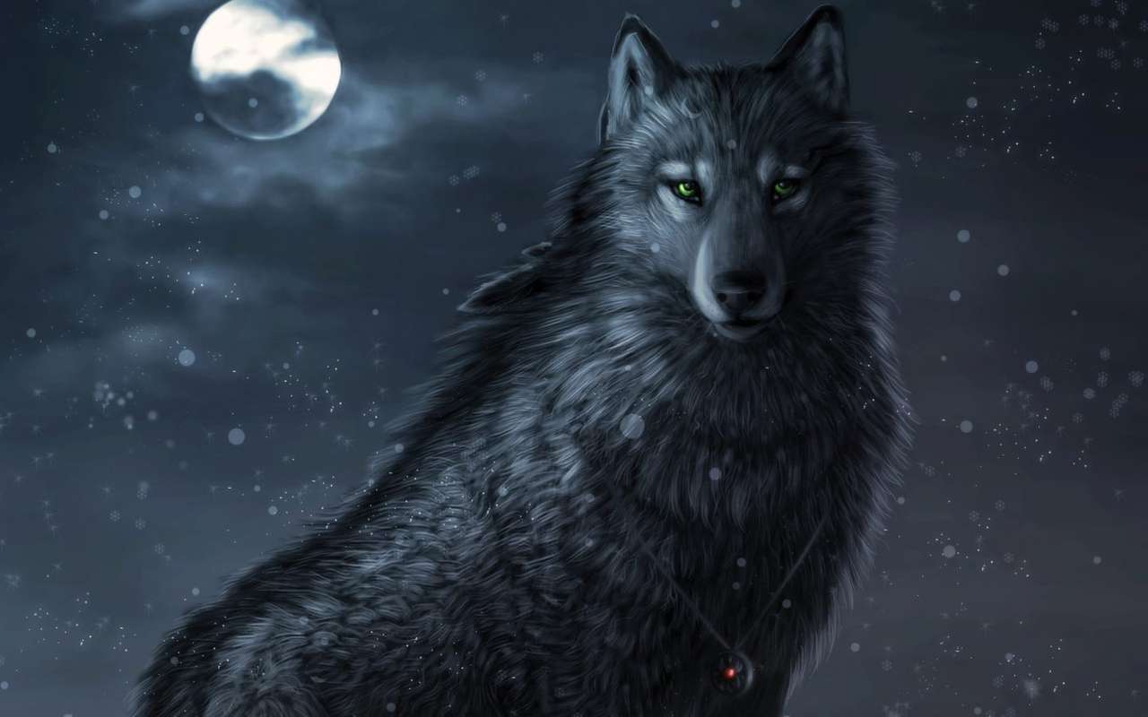черный волк онлайн-пазл