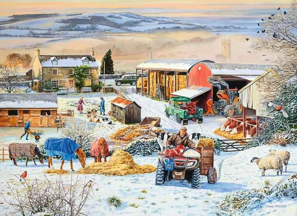 Iarna în fermă. jigsaw puzzle online